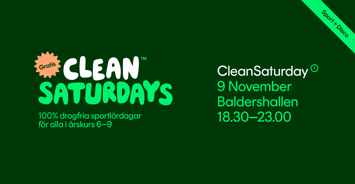 Clean Saturdays. Sportlördag med extra allt, lördagen den 9 november.